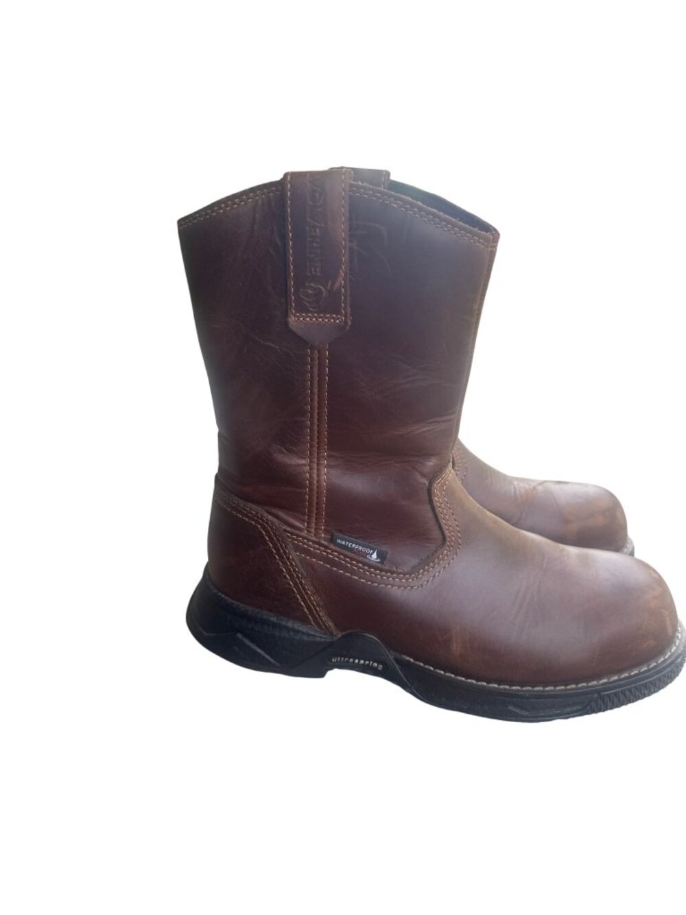 Wolverine Mens 8.5M Brown Leather Waterproof Safety Toe Work Boots ASTM EH